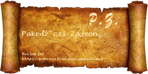 Pakróczi Zajzon névjegykártya
